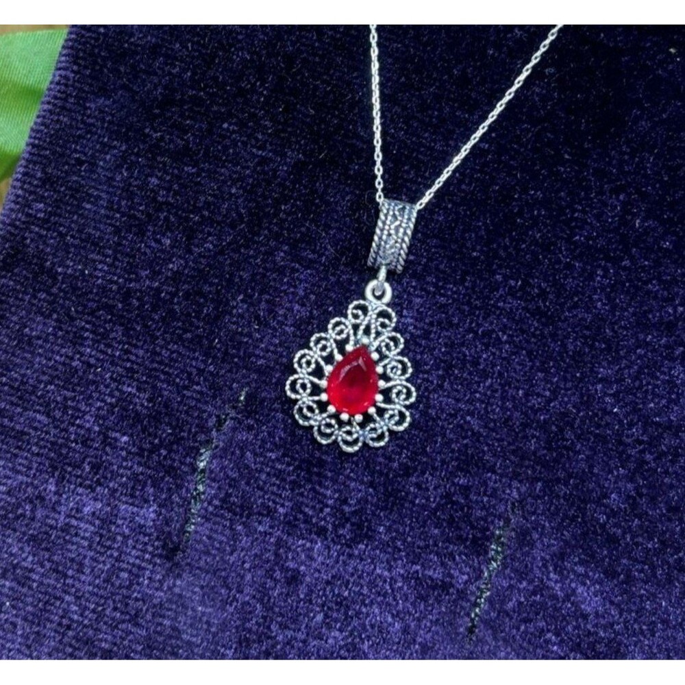 925 Sterling Silver Turkish Filigree Necklace for Women, NEW,HandmadeGift